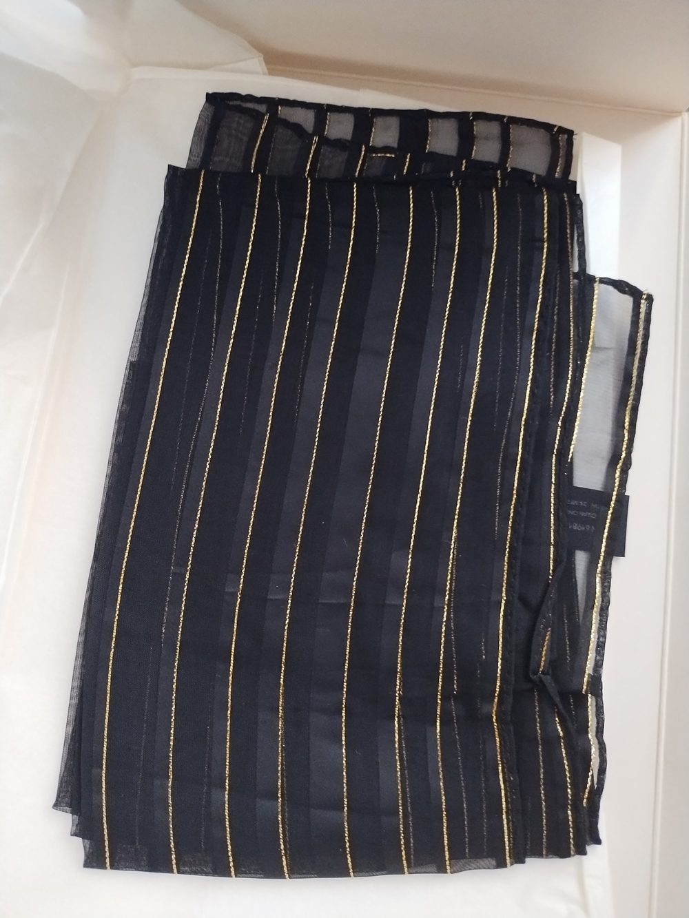 Avon Black & Gold Sheer Scarf